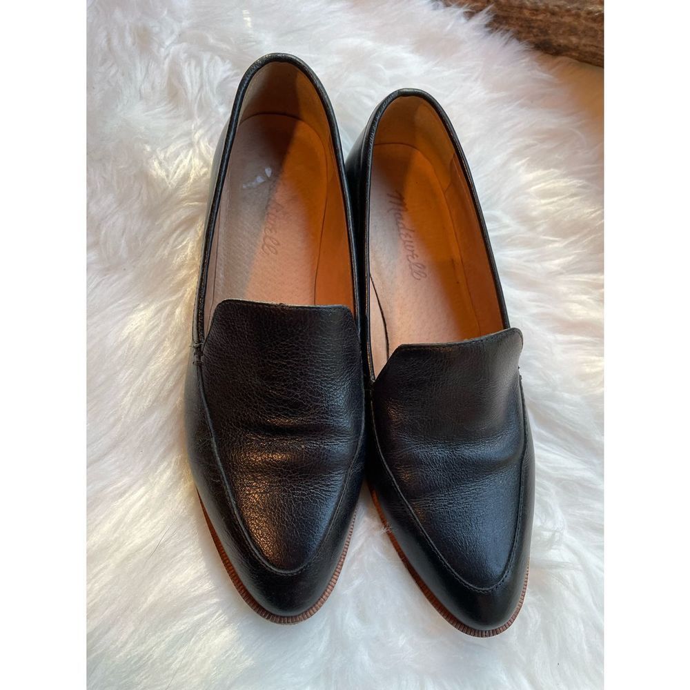 Madewell the Frances black leather pointed toe loafer